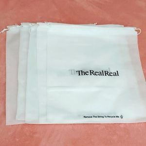 Large size Lot 5 The realreal dustbag white drawstring organizer travel pouch